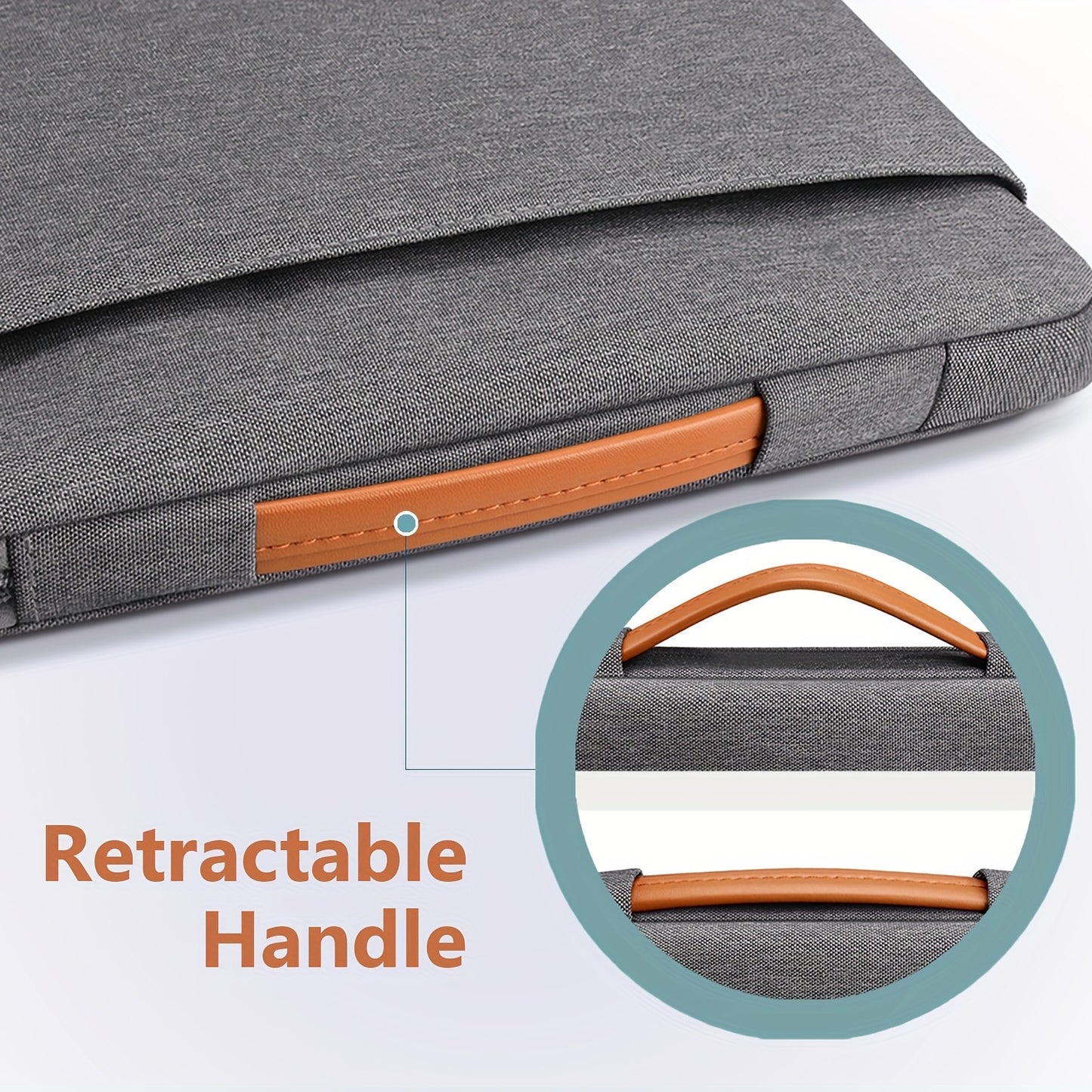 Laptop Sleeve Case For 13 14 15 40.64 Cm MacBook, Lenovo Think book, ThinkPad, Idea pad, Huawei Matebook, HP Dell Acer, Splashproof Soft Lining Corner Protection Carry Bag For Work And School With Pocket And Retractable Handle,Dark Grey - Digital Edges | Online Electronics Store