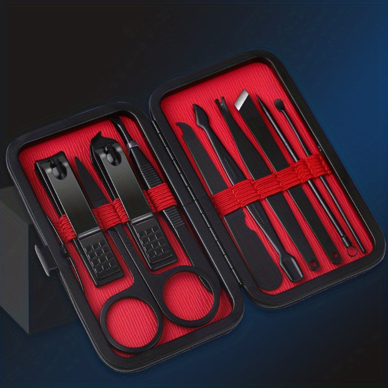 Professional Black Nail Clipper Set - Ultra Sharp & Sturdy Fingernail and Toenail Cutters for Pedicure Care - 10pcs - Digital Edges | Online Electronics Store