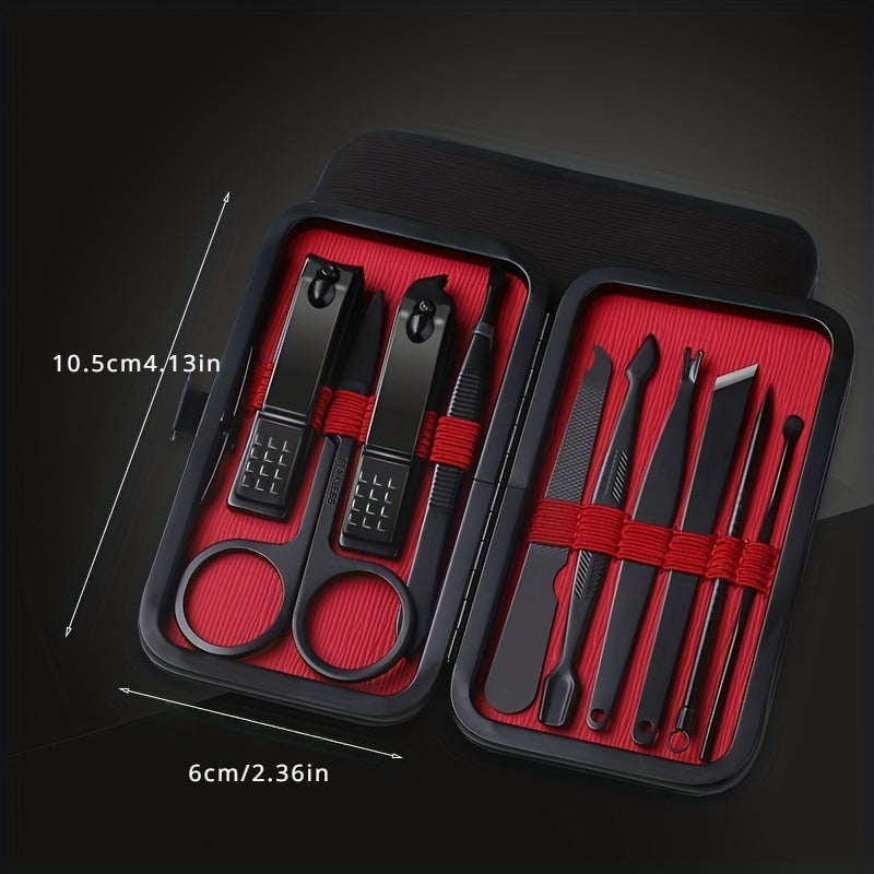 Professional Black Nail Clipper Set - Ultra Sharp & Sturdy Fingernail and Toenail Cutters for Pedicure Care - 10pcs - Digital Edges | Online Electronics Store