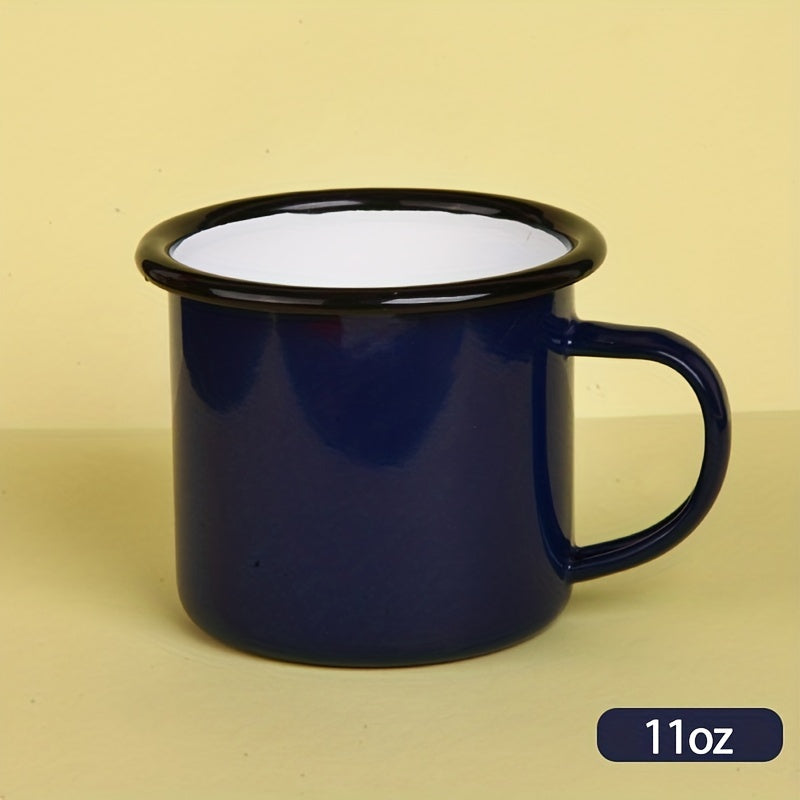 1pc, Vintage Enamel Coffee Mug - 11oz Water Cup for mountaineering, Friend Parties, Camping, Picnics, Fishing, Summer Drinkware - Perfect Birthday Gift for Home Kitchen Enthusiasts - Digital Edges | Online Electronics Store