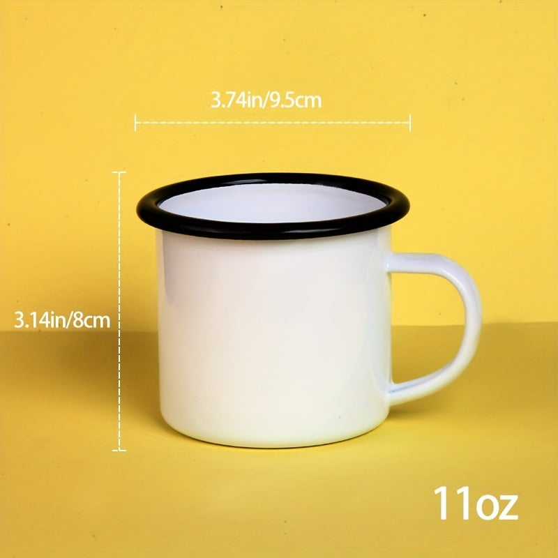 1pc, Vintage Enamel Coffee Mug - 11oz Water Cup for mountaineering, Friend Parties, Camping, Picnics, Fishing, Summer Drinkware - Perfect Birthday Gift for Home Kitchen Enthusiasts - Digital Edges | Online Electronics Store