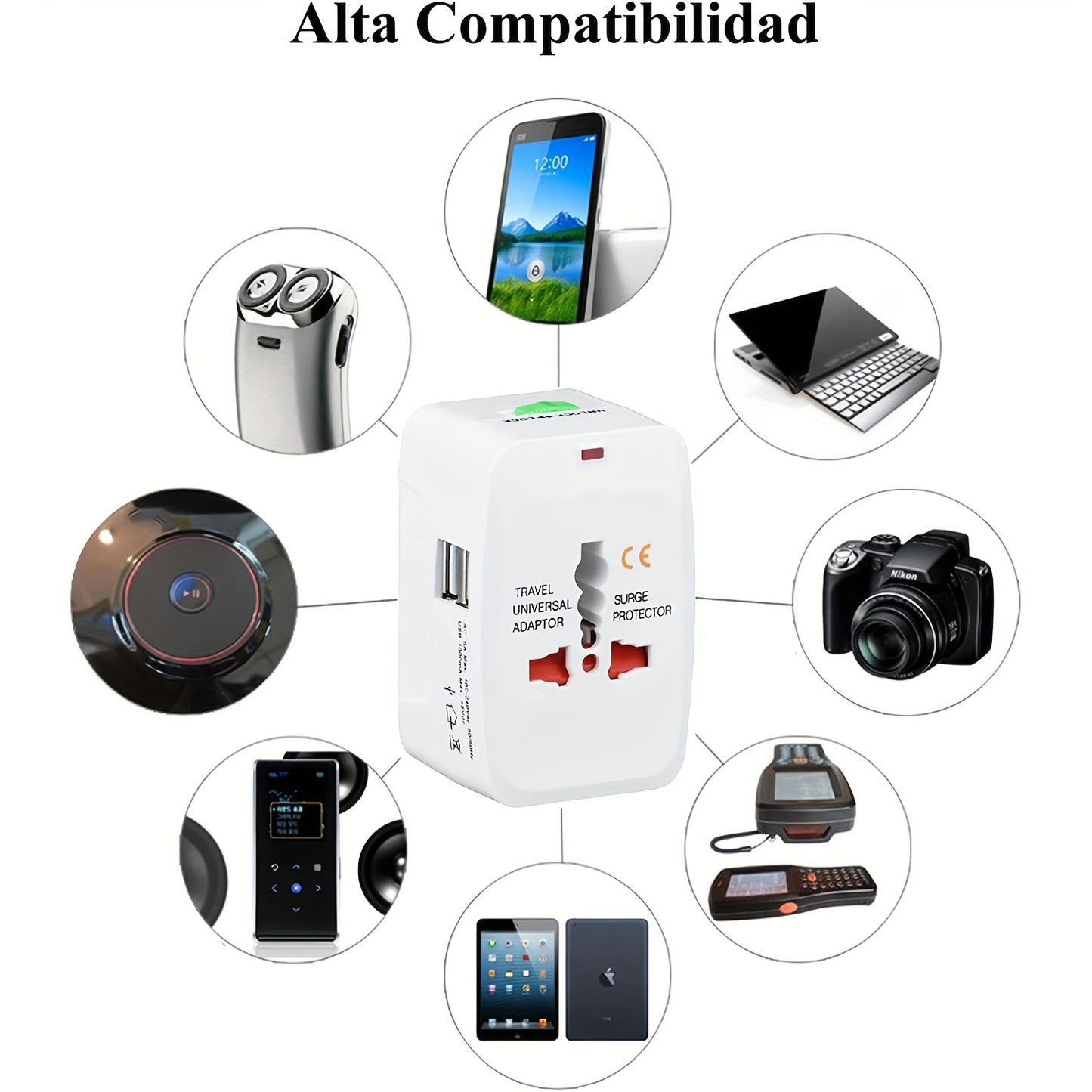 All In One Travel Wall Charger Plug Adapter (Smart High Speed 2 USB Charging Ports) USA EU UK France Italy Australia India Outlets - Digital Edges | Online Electronics Store