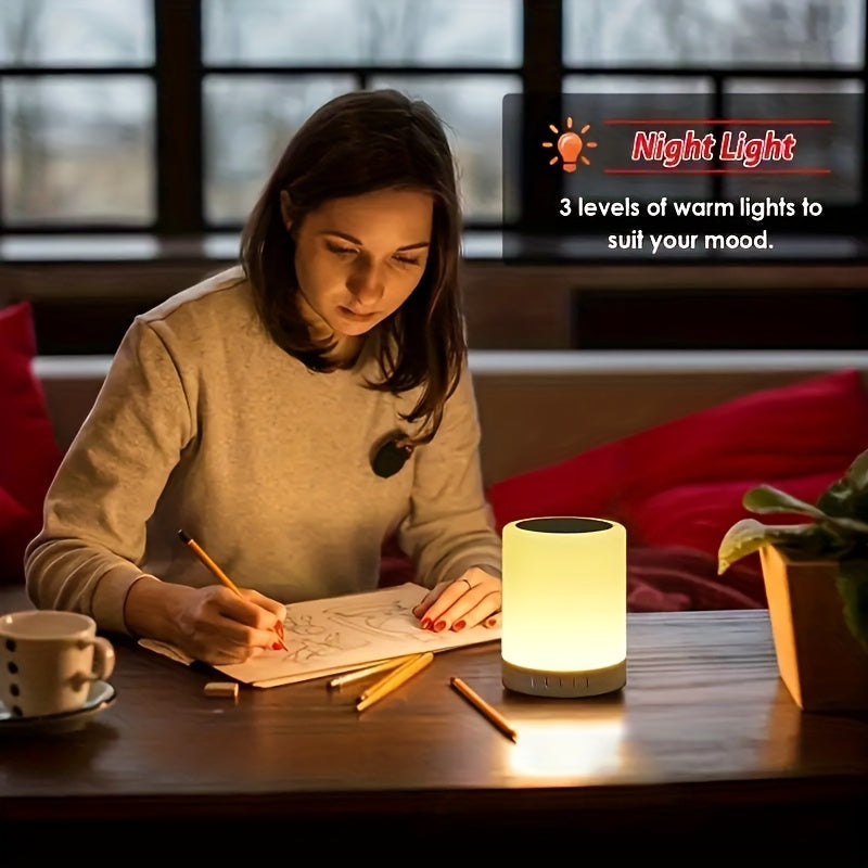 Night Light Speaker Wireless Portable Smart Touch Control Bedside Table Lamp With Colorful Led, Best Gift For Teens Kids Students Girlfriend Boyfriend Women Men - Digital Edges | Online Electronics Store