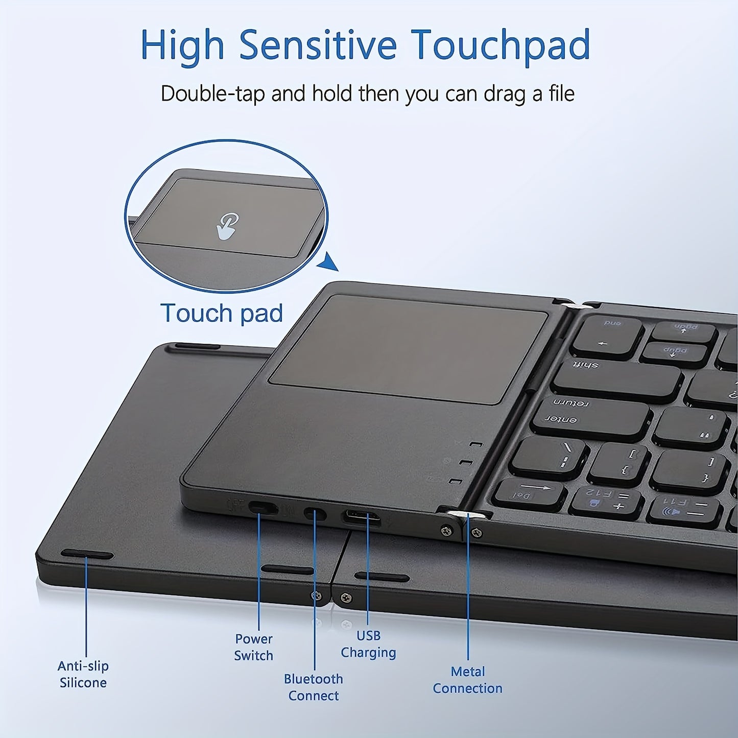 Wireless Three Fold Keyboard - Digital Edges | Online Electronics Store