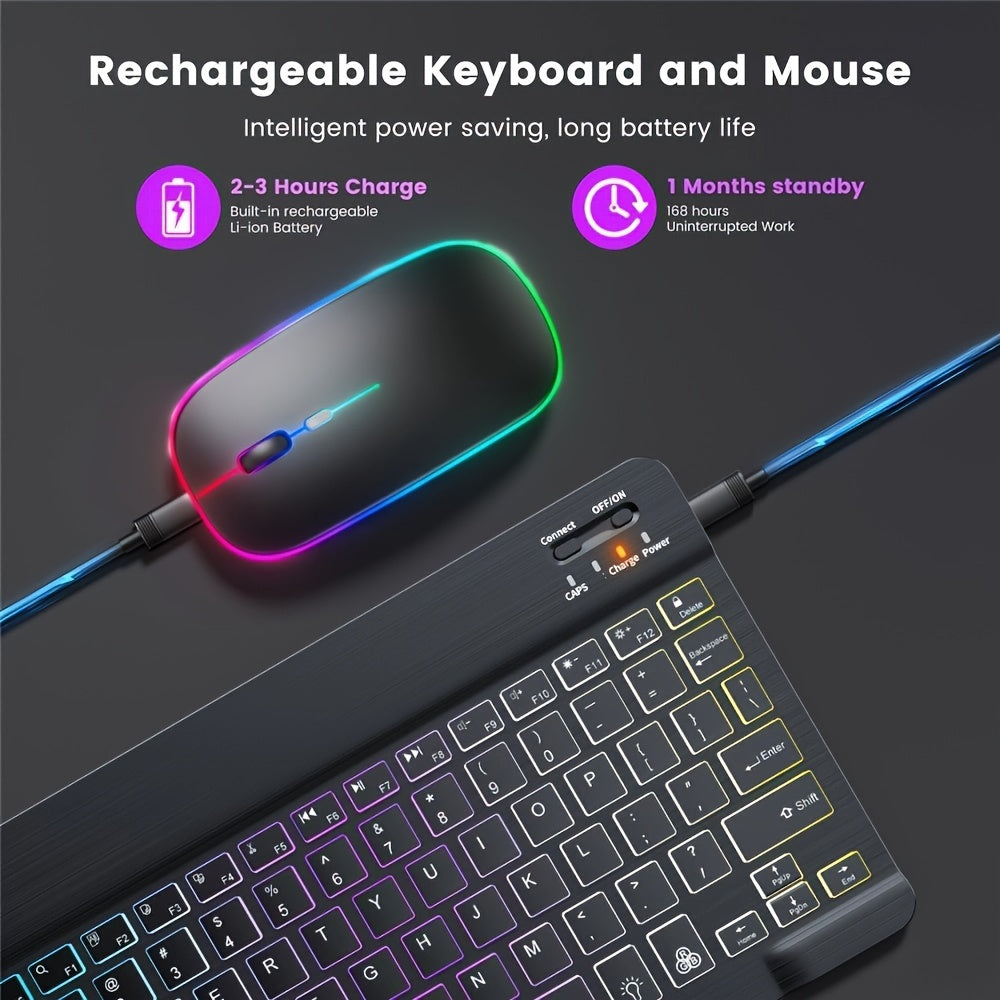 Ultra-Slim Backlit Wireless Keyboard And Mouse For Android/Windows Phone/Tablet, iPad - Digital Edges | Online Electronics Store