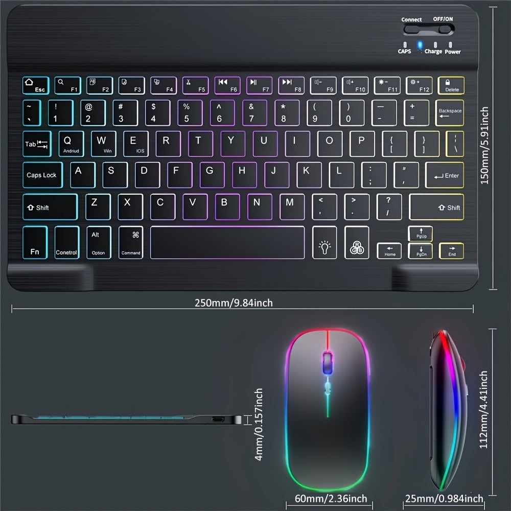 Ultra-Slim Backlit Wireless Keyboard And Mouse For Android/Windows Phone/Tablet, iPad - Digital Edges | Online Electronics Store