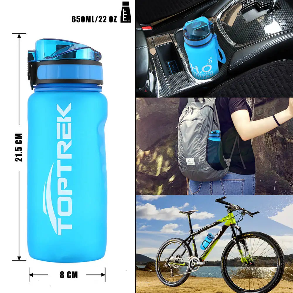 Toptrek Sports Water Bottle 650ML/1000ML BPA Free Drinkware Outdoor Sport Drinking Water bottle Leak proof 1 Liter Water Bottle - Digital Edges | Online Electronics Store