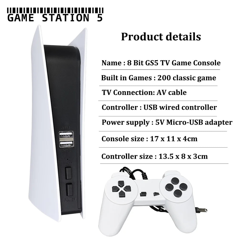 Game Station 5 Video Game Console With 200 Classic Games 8 Bit GS5 TV Consola Retro USB AV Output