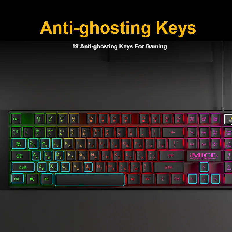 Gaming keyboard Gamer keyboard with backlight USB 104 Rubber keycaps RGB Wired Ergonomic Russian keyboard For PC laptop