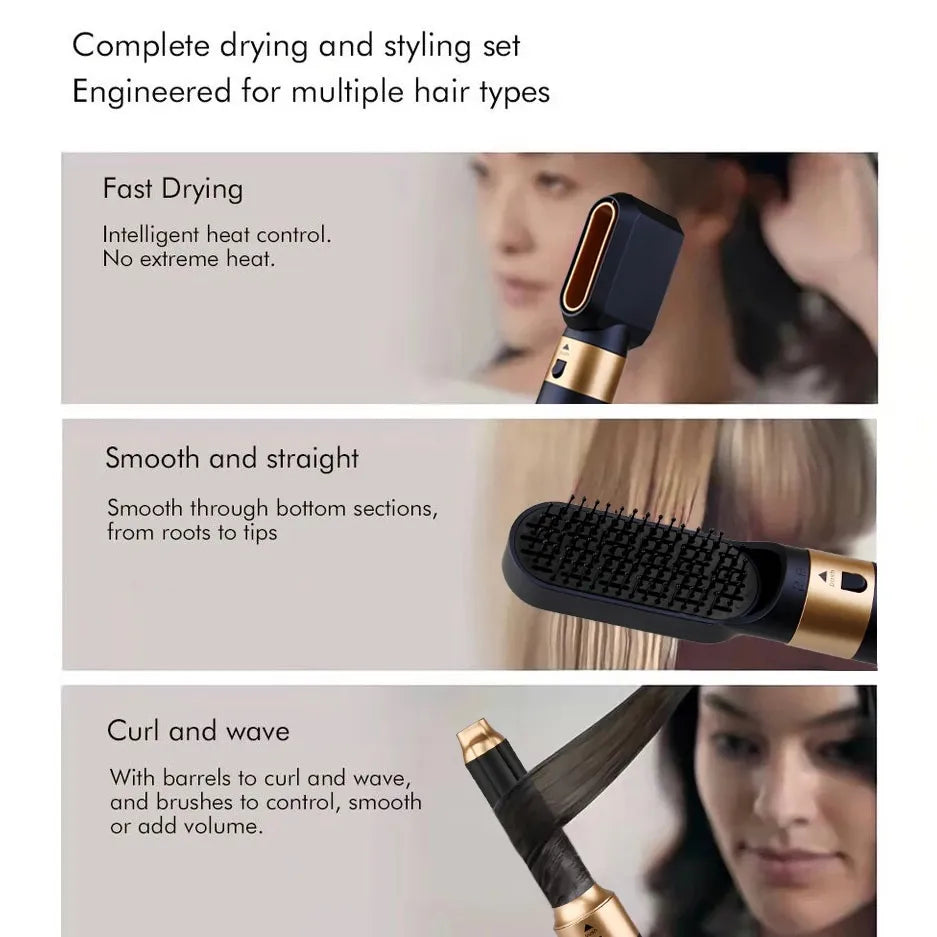New Hair Dryer Multi Hair Styler 5 in1 Curling Iron Hair Straightener With Hair Brush Hairdryer For Hair Dryer Hair Multi Styler - Digital Edges | Online Electronics Store