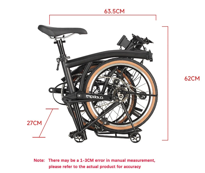 16 Inch External 7 Speed Dual C-Brake Folding bicycle 53T Crankset 349 Wheel Small Folding City Bicycle