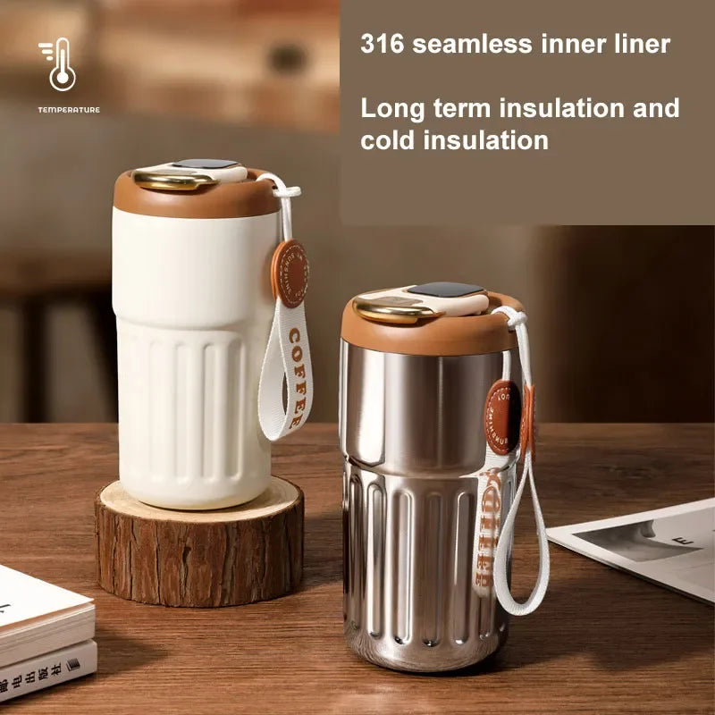Coffee Mug ,Smart Thermos Bottle Water Digital LED Temperature Cup Stainless Steel Hydro flask Portable Thermoses Gift Student - Digital Edges | Online Electronics Store