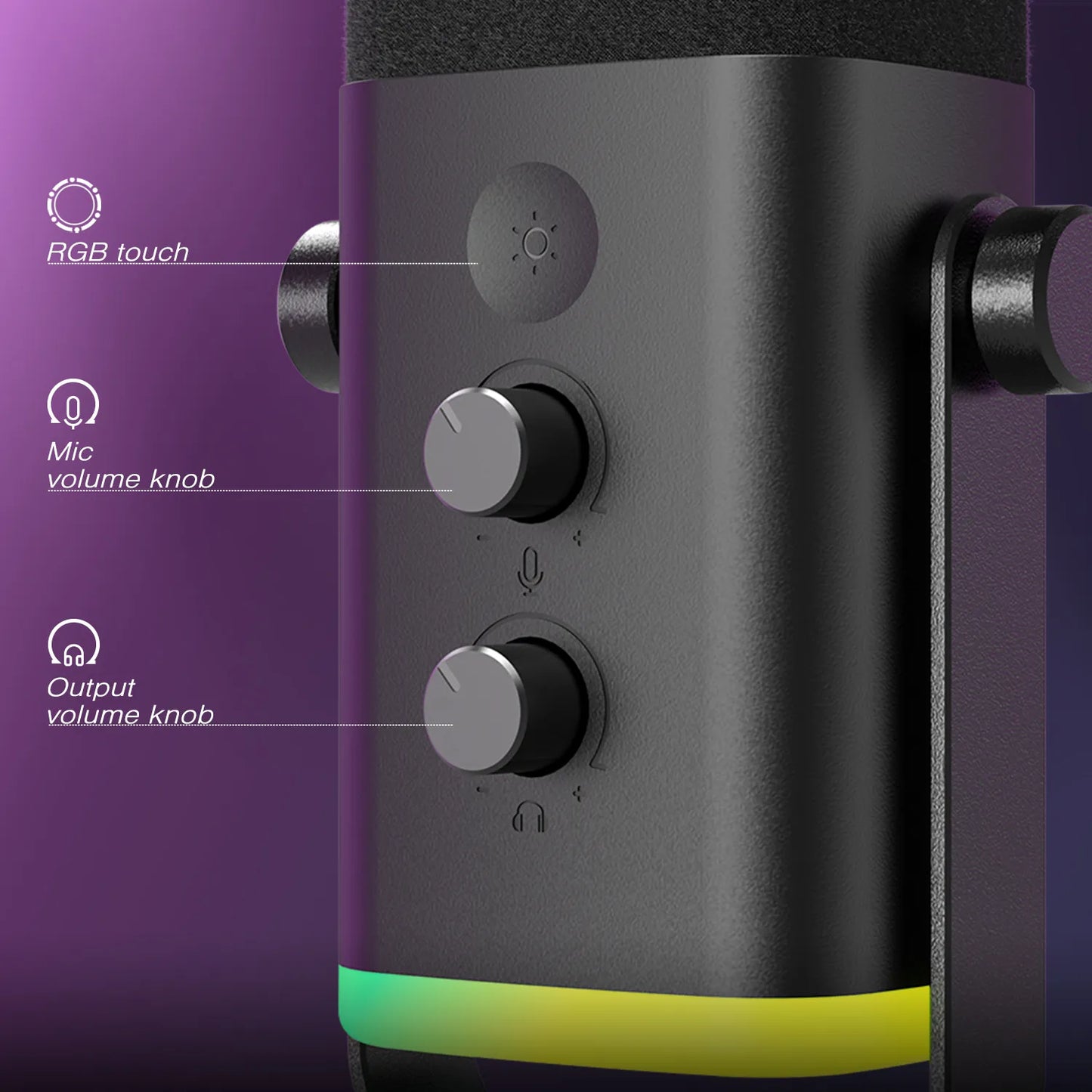 USB/XLR Dynamic Microphone with Touch Mute Button, Headphone jack, I/O Controls, for PC PS5/4 mixer,Gaming MIC Ampligame AM8 - Digital Edges | Online Electronics Store