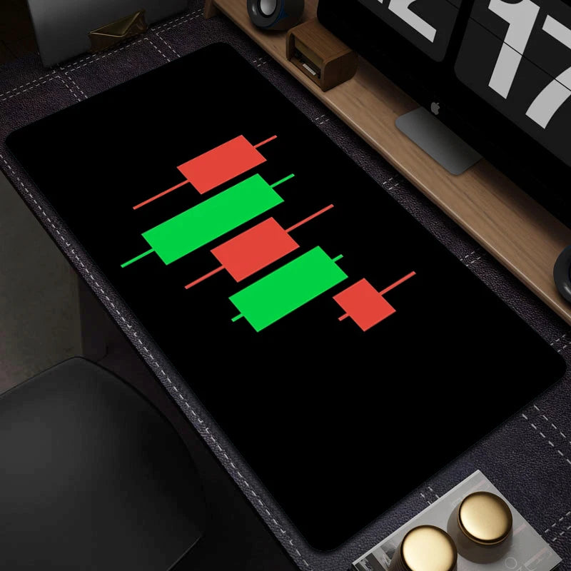 Stock Market Chart Mouse Mat Gaming Keyboard Mat Large Non-Slip Mouse Pad Gamer HD Print Mousepad Game Rubber Accessories