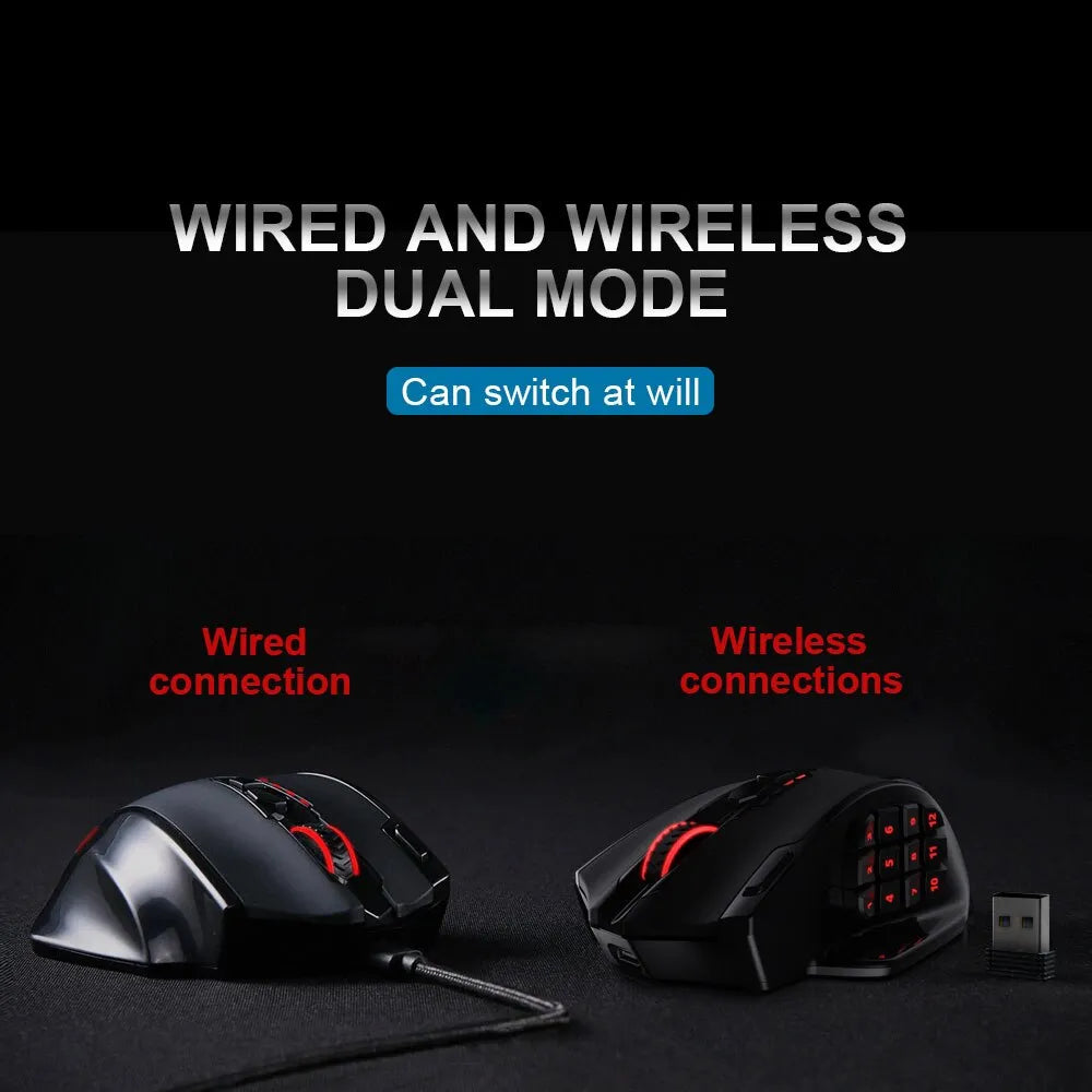 REDRAGON Impact Elite M913 RGB USB 2.4G Wireless Gaming Mouse 16000 DPI 16 Buttons Programmable Ergonomic for Gamer Mice PC - Digital Edges | Online Electronics Store