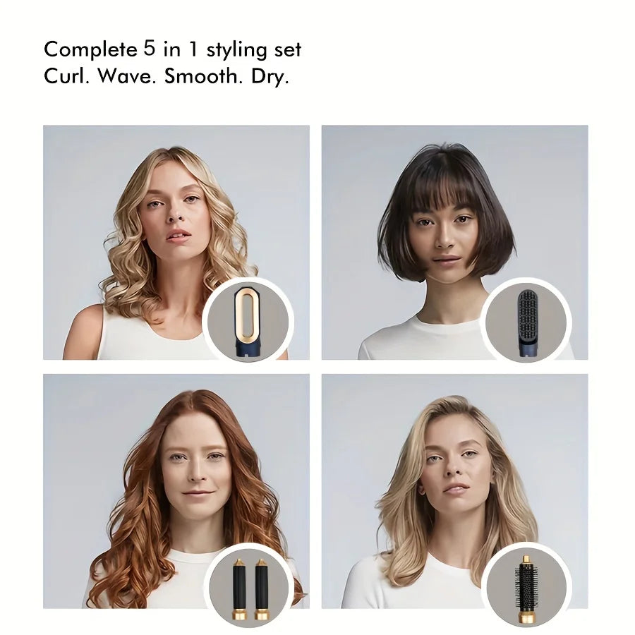 New Hair Dryer Multi Hair Styler 5 in1 Curling Iron Hair Straightener With Hair Brush Hairdryer For Hair Dryer Hair Multi Styler - Digital Edges | Online Electronics Store