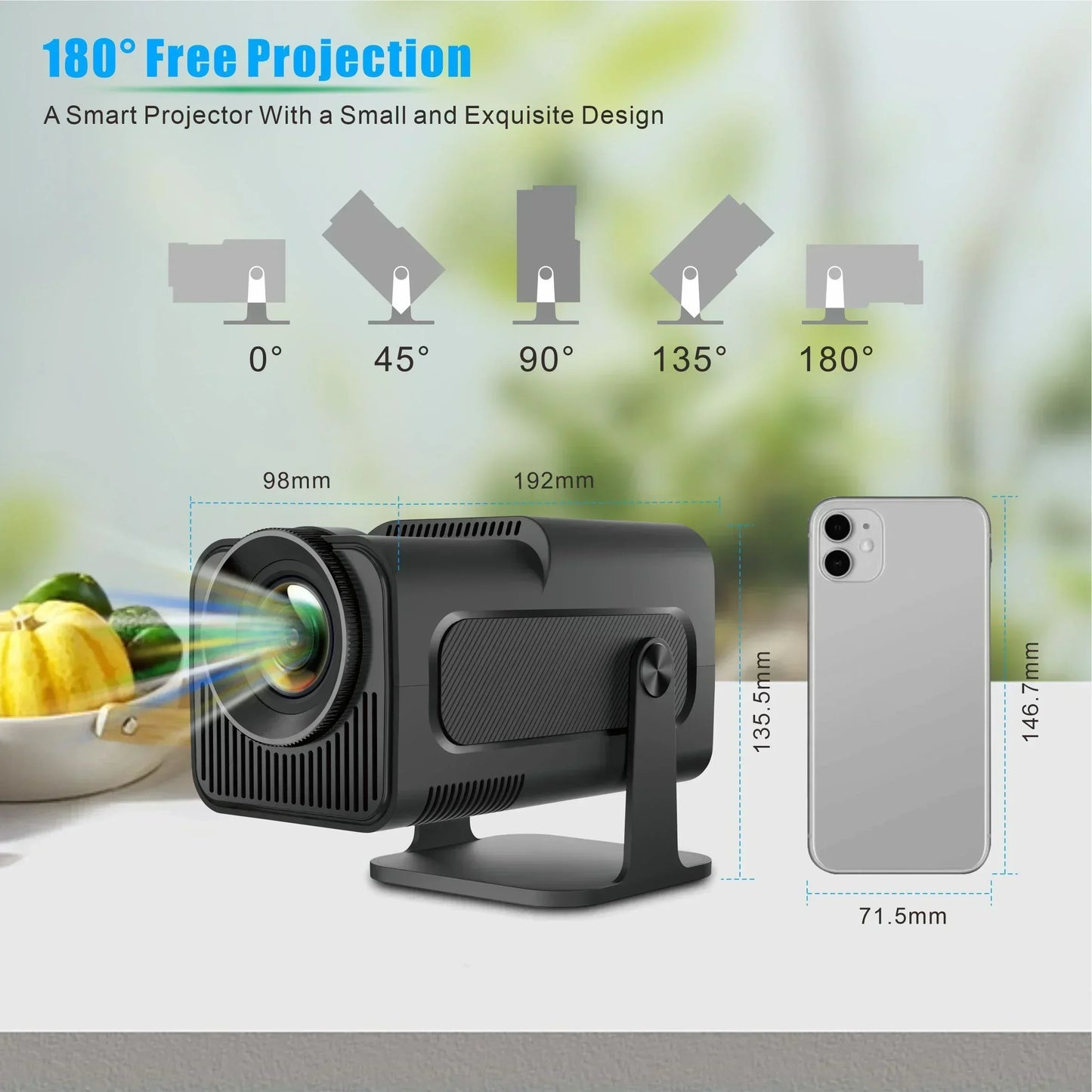 HY320MAX High Quality 400 ANSI Projector Enhances Your Gaming Experience with180°Rotation for Ultimate Visual Experience