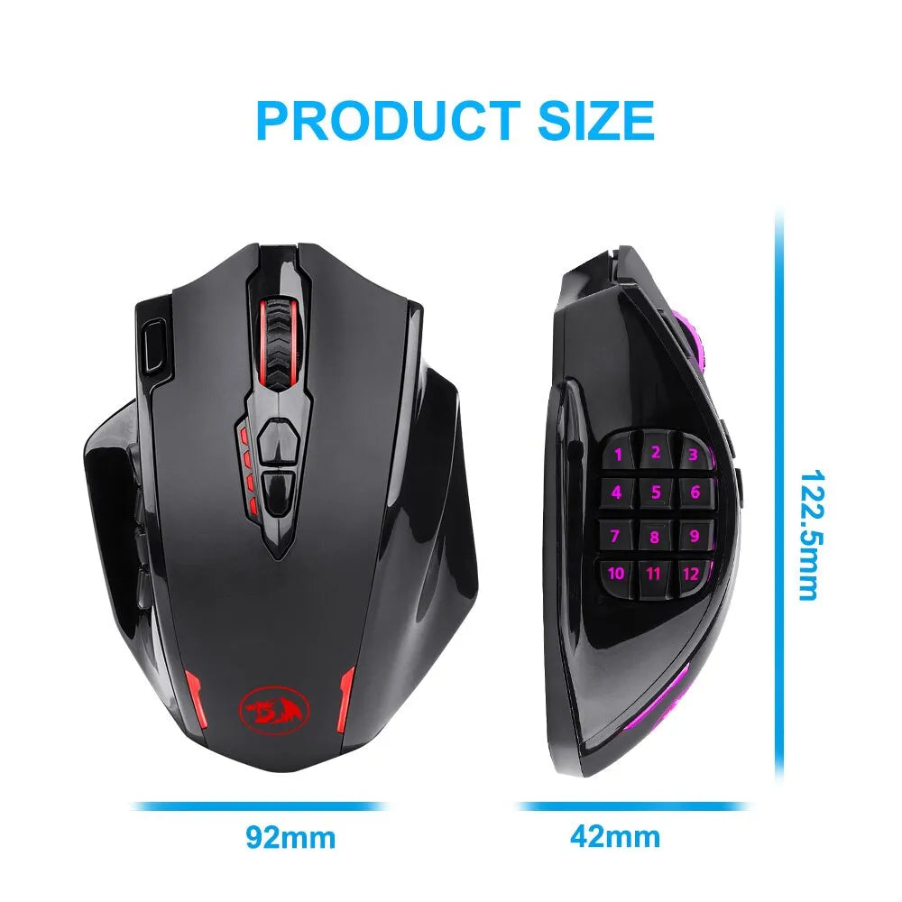 REDRAGON Impact Elite M913 RGB USB 2.4G Wireless Gaming Mouse 16000 DPI 16 Buttons Programmable Ergonomic for Gamer Mice PC - Digital Edges | Online Electronics Store