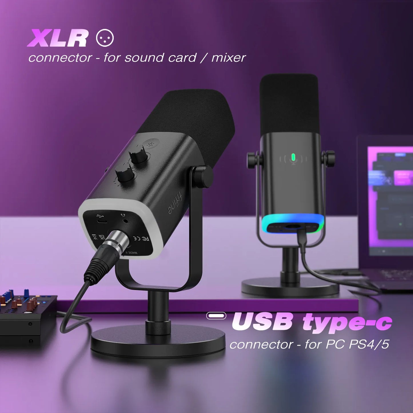USB/XLR Dynamic Microphone with Touch Mute Button, Headphone jack, I/O Controls, for PC PS5/4 mixer,Gaming MIC Ampligame AM8 - Digital Edges | Online Electronics Store
