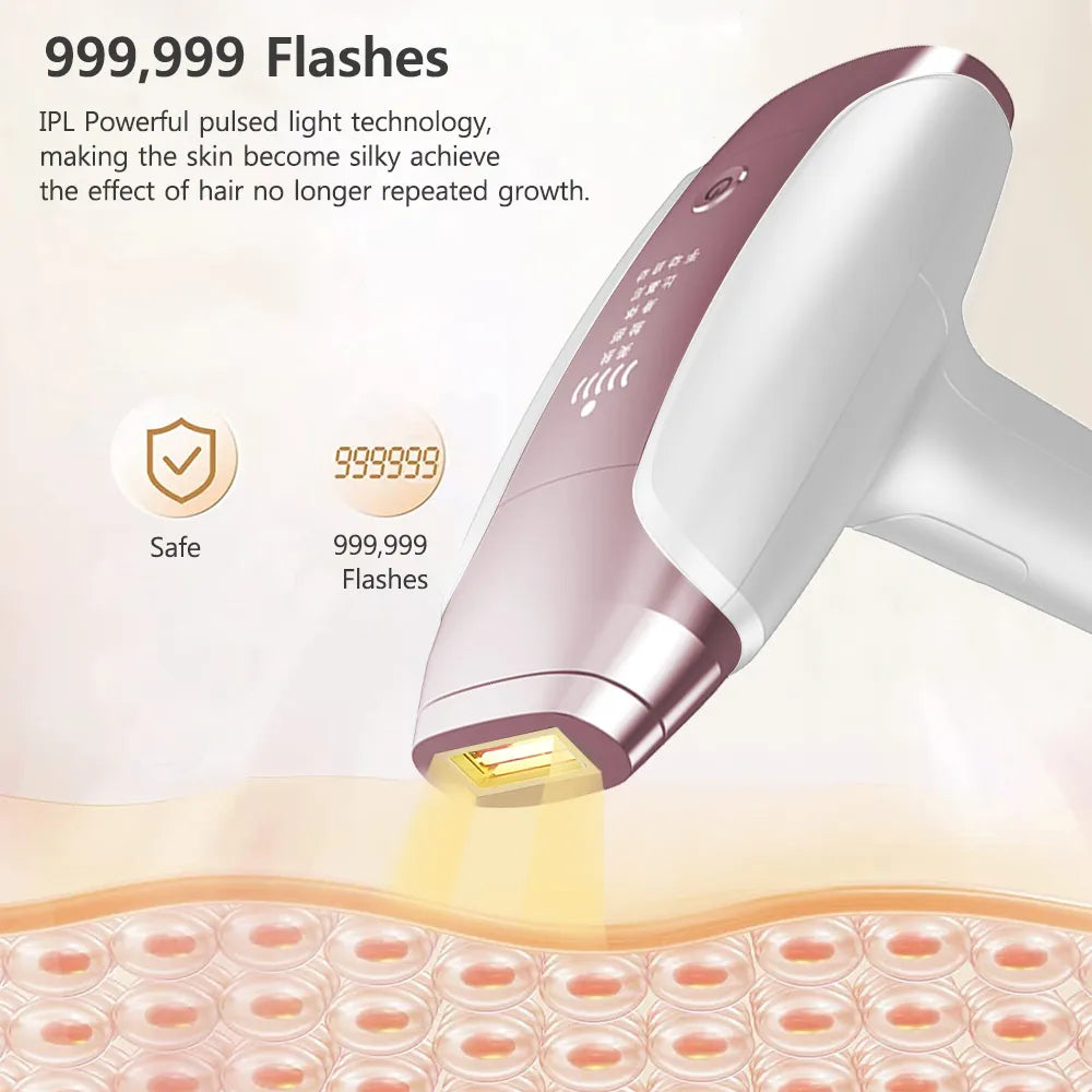 Laser Epilator Painless IPL Hair Removal for Women Body Bikini Legs Arms Laser Hair Remover 999999 Flashes Permanent Depilator - Digital Edges | Online Electronics Store