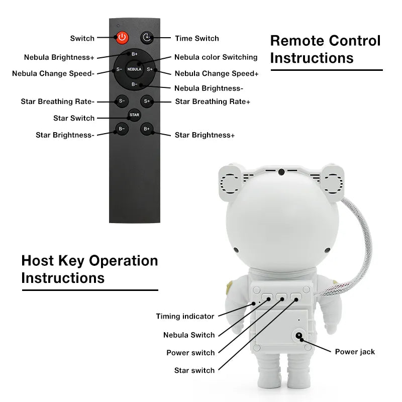 Kids Star Projector Night Light with Remote Control 360 Adjustable Design Astronaut Nebula Galaxy Lighting for Children - Digital Edges | Online Electronics Store