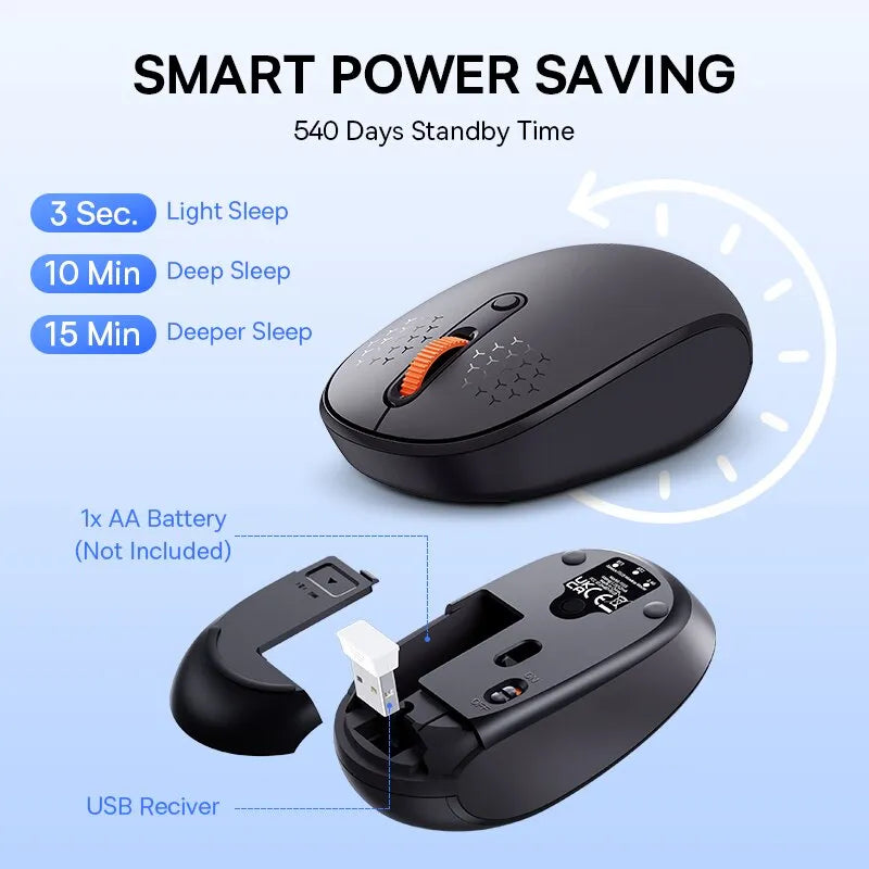 Baseus F01B Mouse Wireless Bluetooth 5.0 Mouse 1600 DPI Silent Click For MacBook Tablet Laptop PC Gaming Accessories - Digital Edges | Online Electronics Store