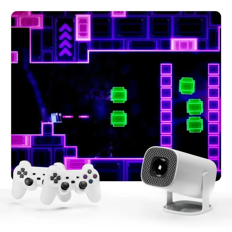P30 Max Projector HD 1080P Android 11 Projector Video Game Console With 2 Wireless Game Controllers Built-in 3000 Games