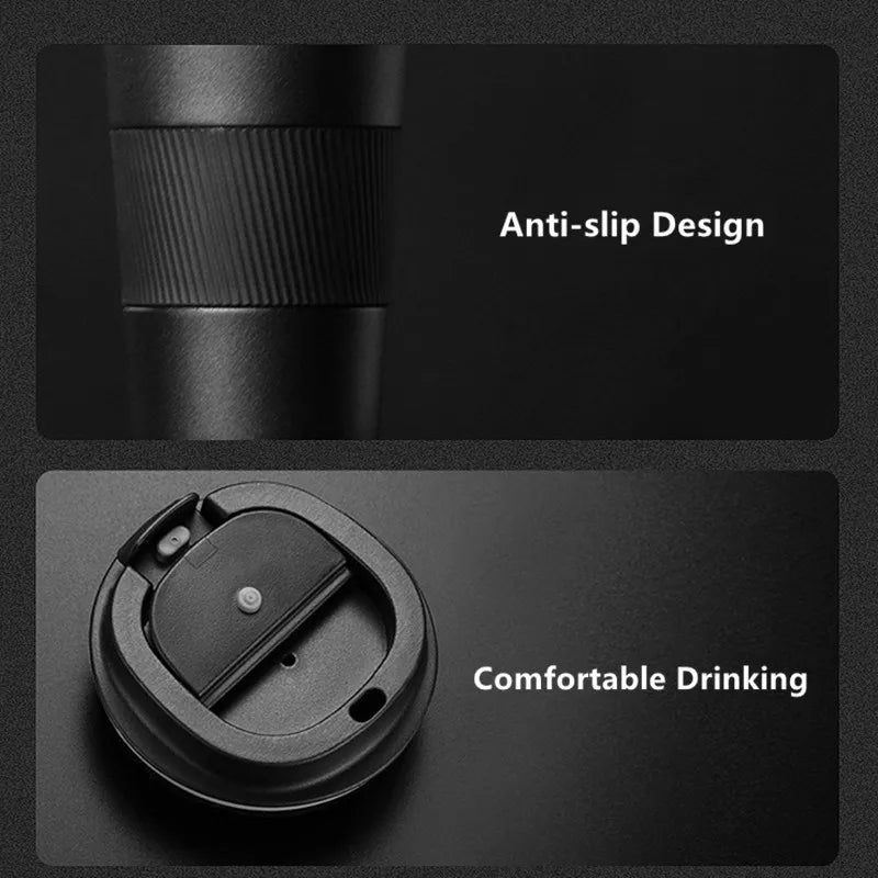 380ml/510ml Double Stainless Steel Coffee Thermos Mug Leak-Proof Non-Slip Car Vacuum Flask Travel Thermal Cup Water Bottle - Digital Edges | Online Electronics Store