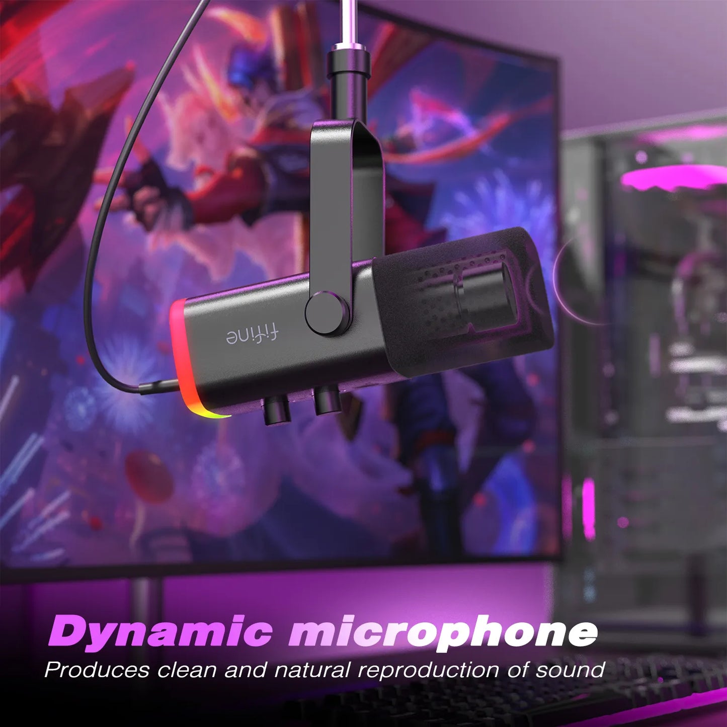 USB/XLR Dynamic Microphone with Touch Mute Button, Headphone jack, I/O Controls, for PC PS5/4 mixer,Gaming MIC Ampligame AM8 - Digital Edges | Online Electronics Store