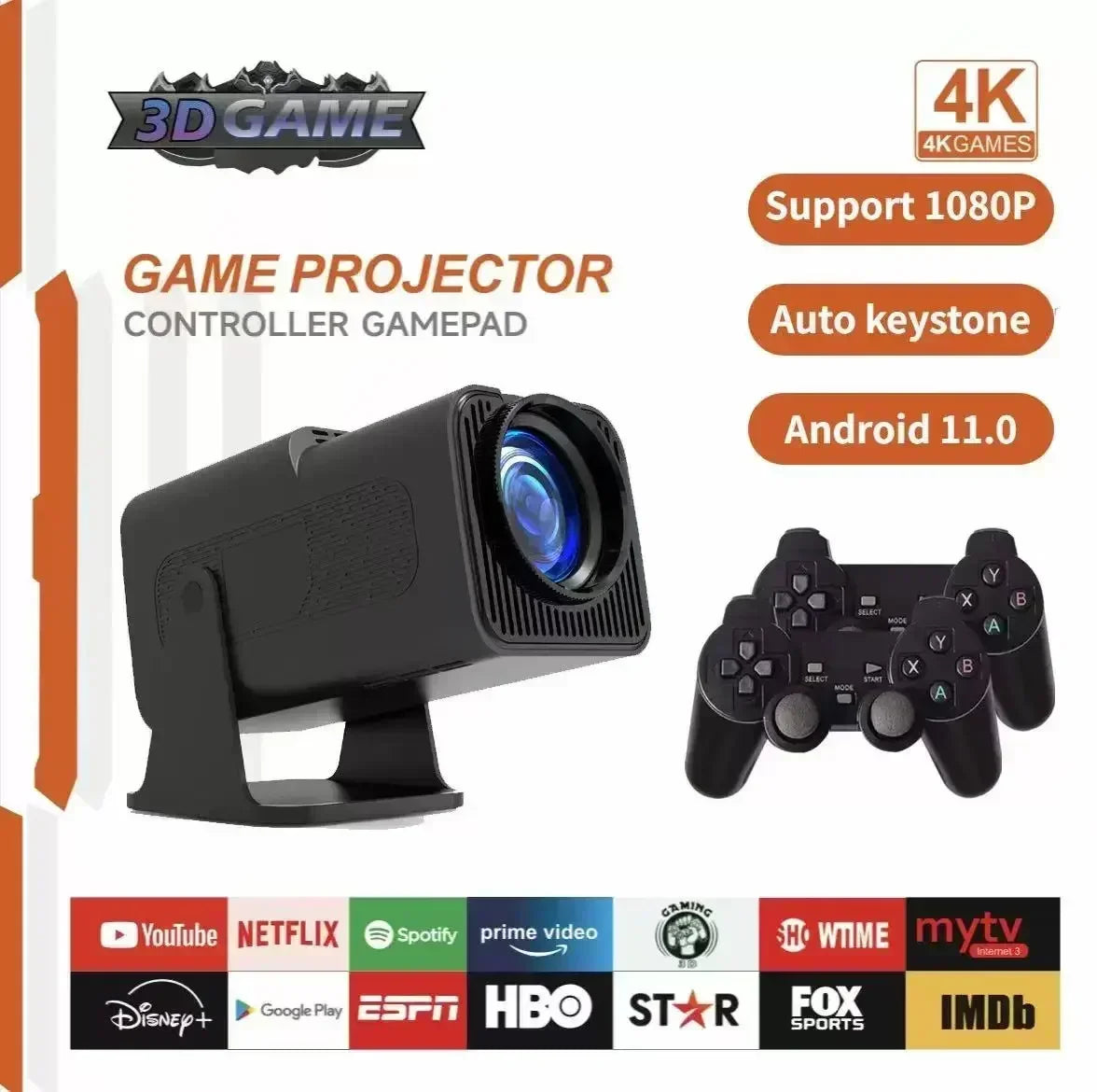 HY320MAX High Quality 400 ANSI Projector Enhances Your Gaming Experience with180°Rotation for Ultimate Visual Experience