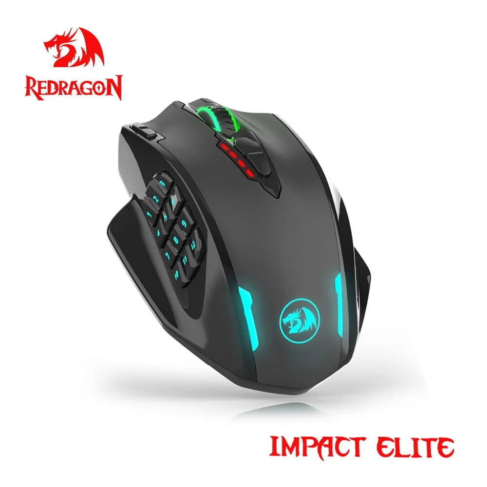 REDRAGON Impact Elite M913 RGB USB 2.4G Wireless Gaming Mouse 16000 DPI 16 Buttons Programmable Ergonomic for Gamer Mice PC - Digital Edges | Online Electronics Store