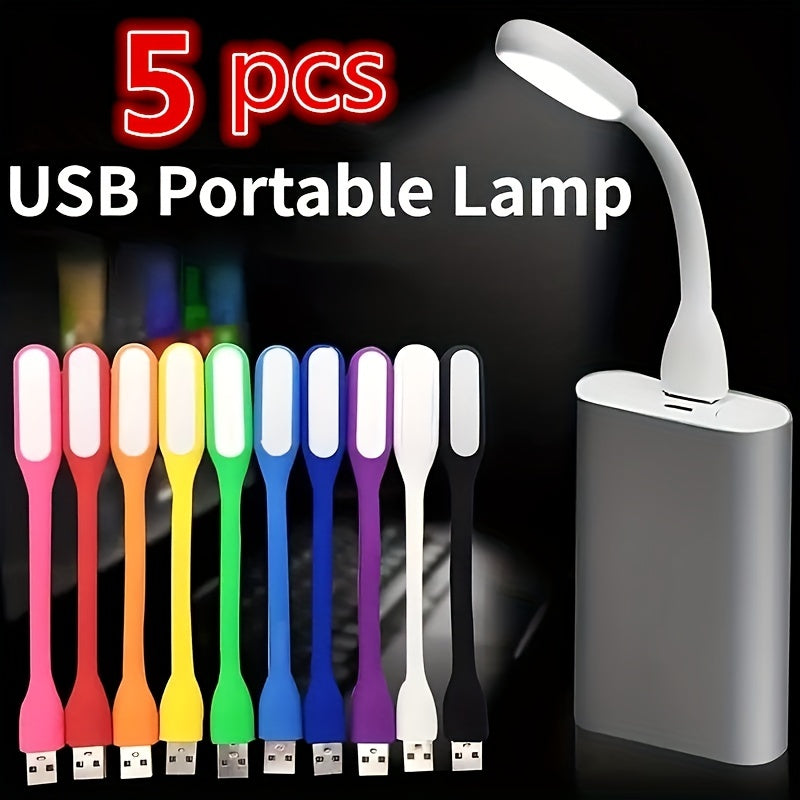 5pcs USB LED Portable Night Lights - Energy-Saving Small Desk Lights for Home & Office - Digital Edges | Online Electronics Store