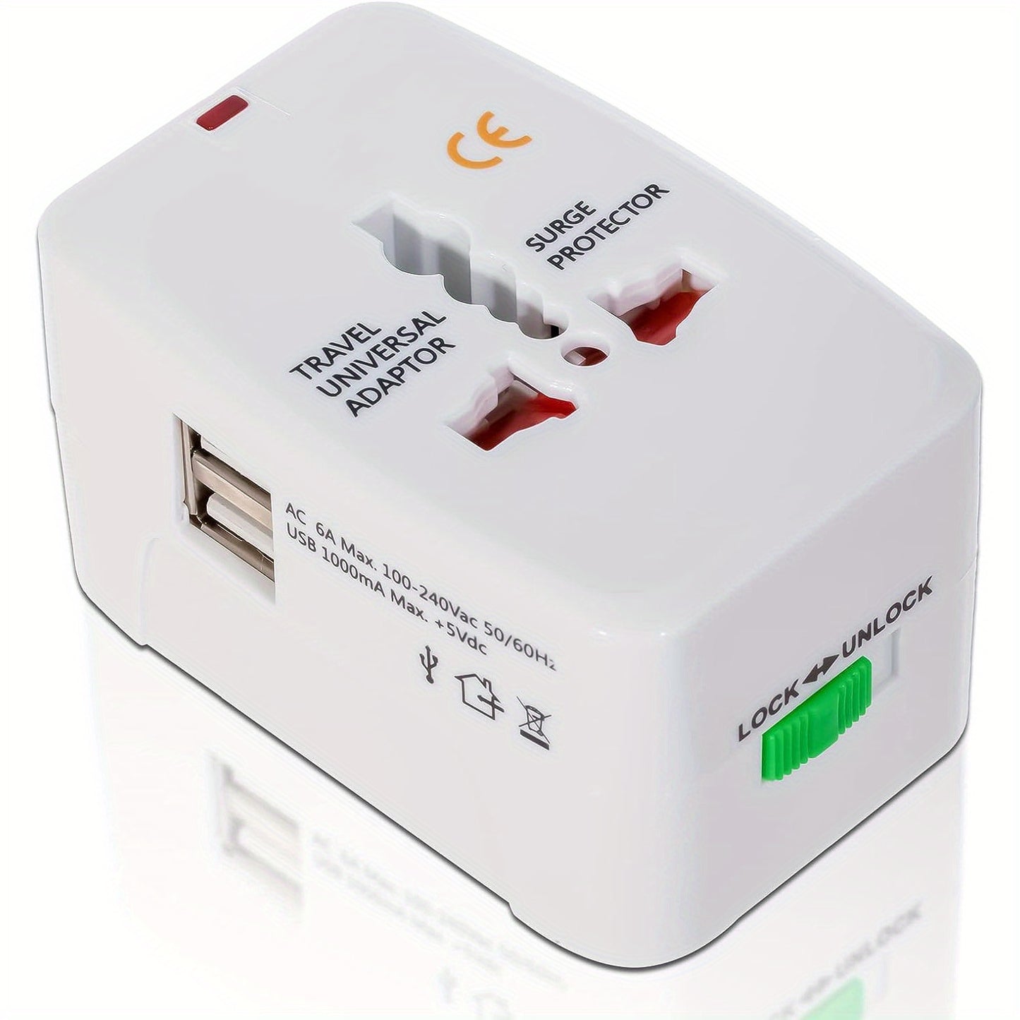 All In One Travel Wall Charger Plug Adapter (Smart High Speed 2 USB Charging Ports) USA EU UK France Italy Australia India Outlets - Digital Edges | Online Electronics Store