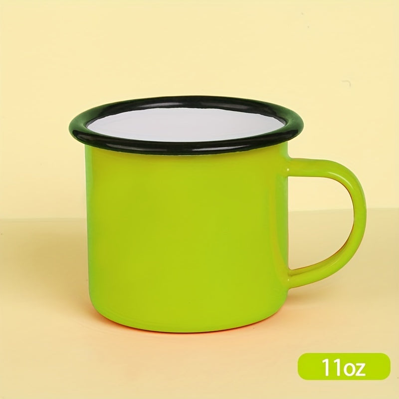 1pc, Vintage Enamel Coffee Mug - 11oz Water Cup for mountaineering, Friend Parties, Camping, Picnics, Fishing, Summer Drinkware - Perfect Birthday Gift for Home Kitchen Enthusiasts - Digital Edges | Online Electronics Store
