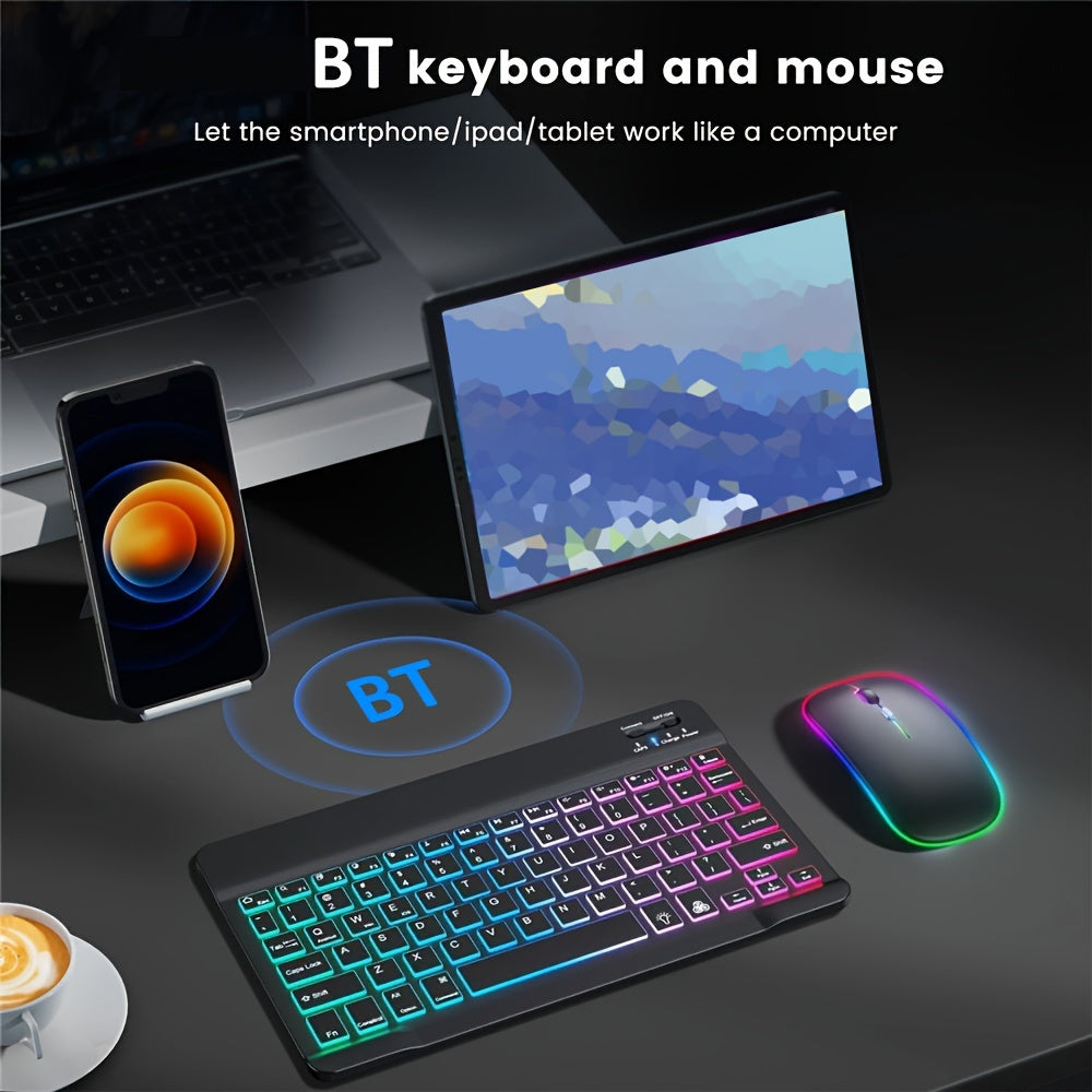 Ultra-Slim Backlit Wireless Keyboard And Mouse For Android/Windows Phone/Tablet, iPad - Digital Edges | Online Electronics Store