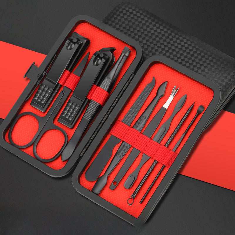 Professional Black Nail Clipper Set - Ultra Sharp & Sturdy Fingernail and Toenail Cutters for Pedicure Care - 10pcs - Digital Edges | Online Electronics Store