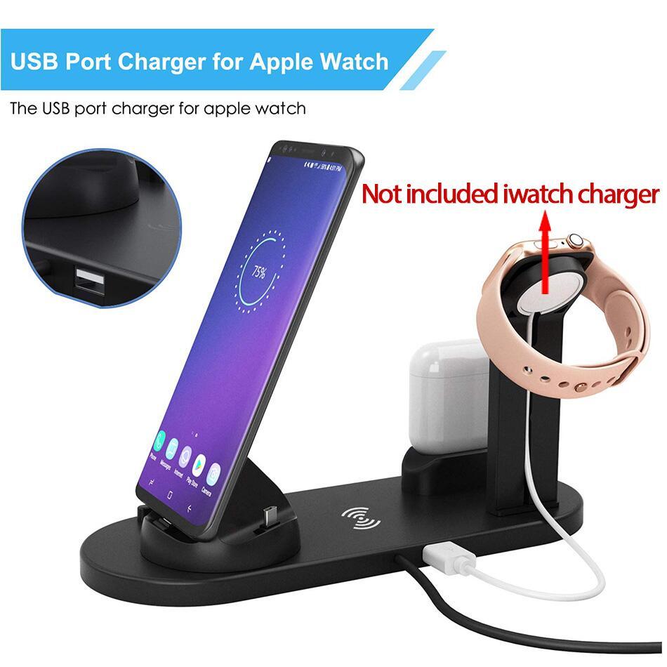 15W 7 in 1 Wireless Charger Stand Pad For iPhone 14 13 12 11 XR Apple Watch Airpods Pro iWatch 8 7 6 Fast Charging Dock Station