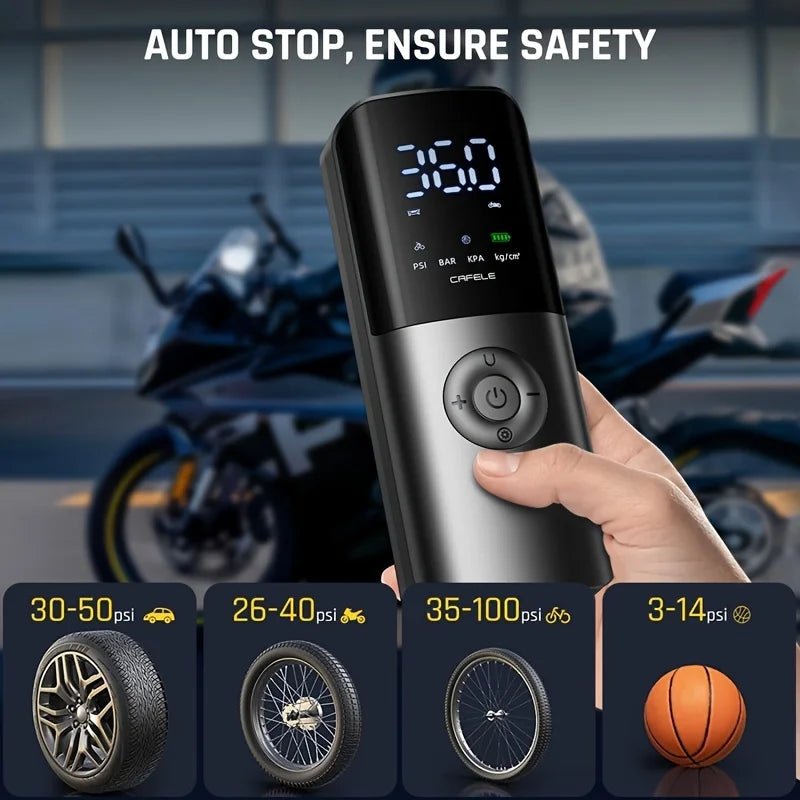 Best Air Compressor for Car Tires | CAFELE 12V-Electric Air Pump Wireless - Digital Edges | Online Electronics Store