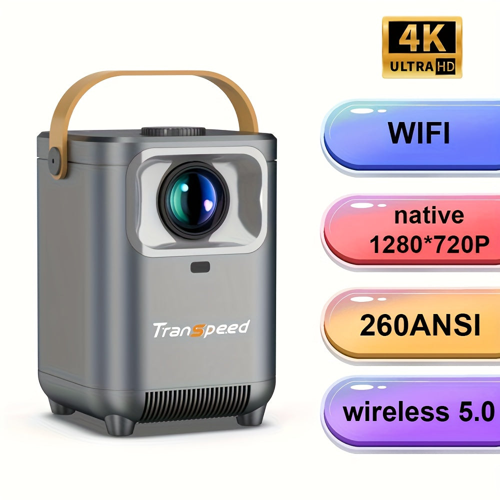 Projector 260ANSI UK Plug Support 4K WIFI 5.08meterscreen Wireless5.0 1280*720P Speaker 5W Home Theater Outdoor Portable - Digital Edges | Online Electronics Store