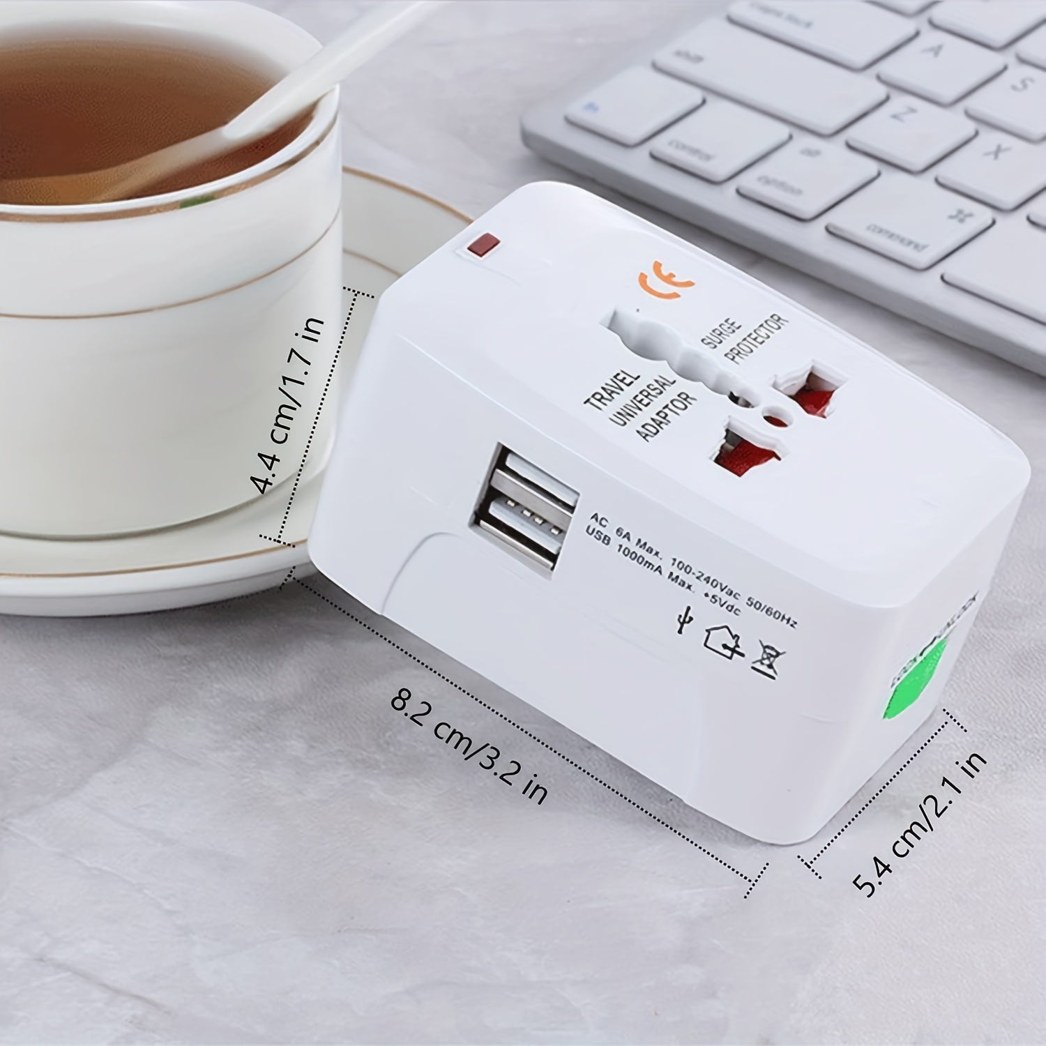 All In One Travel Wall Charger Plug Adapter (Smart High Speed 2 USB Charging Ports) USA EU UK France Italy Australia India Outlets - Digital Edges | Online Electronics Store