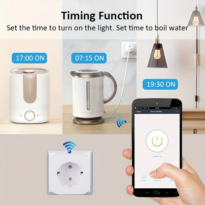 Smart Plug Wifi EU Power IOS & Android Install Tuya Or SmartLife APP, Socket Adaptor 16A Wireless Remote Siri Voice Control, Support Alexa Google Assistant DuerOS Rokid Dingtone Voice Control - Digital Edges | Online Electronics Store