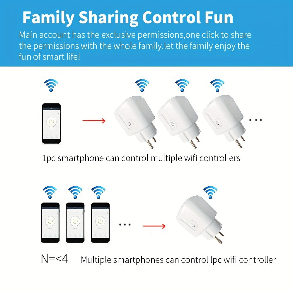 Smart Plug Wifi EU Power IOS & Android Install Tuya Or SmartLife APP, Socket Adaptor 16A Wireless Remote Siri Voice Control, Support Alexa Google Assistant DuerOS Rokid Dingtone Voice Control - Digital Edges | Online Electronics Store