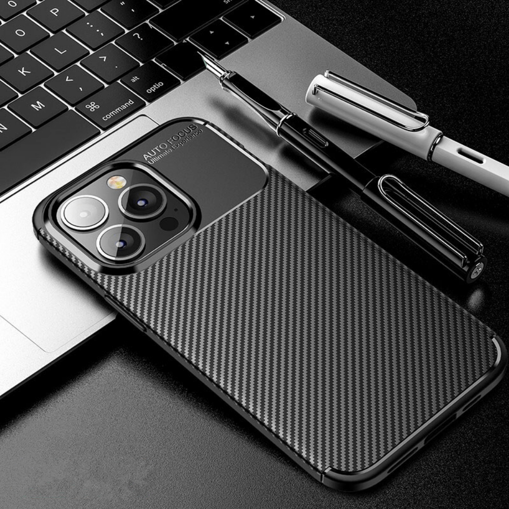 Matte Phone Case Carbon Fiber Soft Cover For IPhone