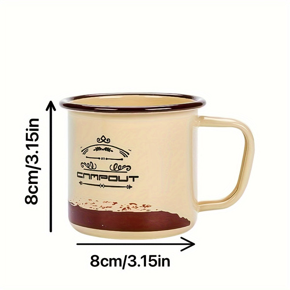 1pc, Durable Enamel Coffee Mug With Unique Print Design For Home, Camping, And Travel, Birthday Gifts, Christmas Gifts - Digital Edges | Online Electronics Store