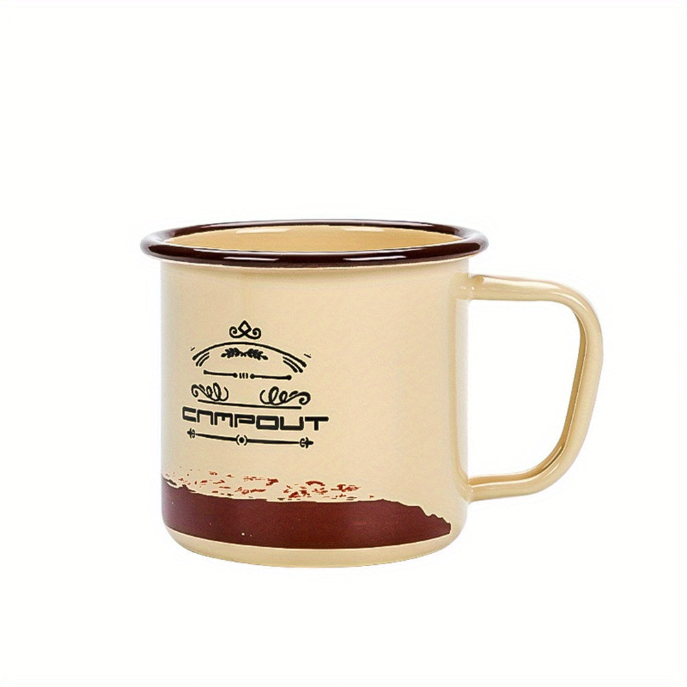 1pc, Durable Enamel Coffee Mug With Unique Print Design For Home, Camping, And Travel, Birthday Gifts, Christmas Gifts - Digital Edges | Online Electronics Store