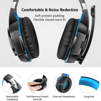 G2000 Gaming Headset: Experience Immersive Audio With Noise Cancelling Mic, LED Lights & Soft Memory Earmuffs - Digital Edges | Online Electronics Store