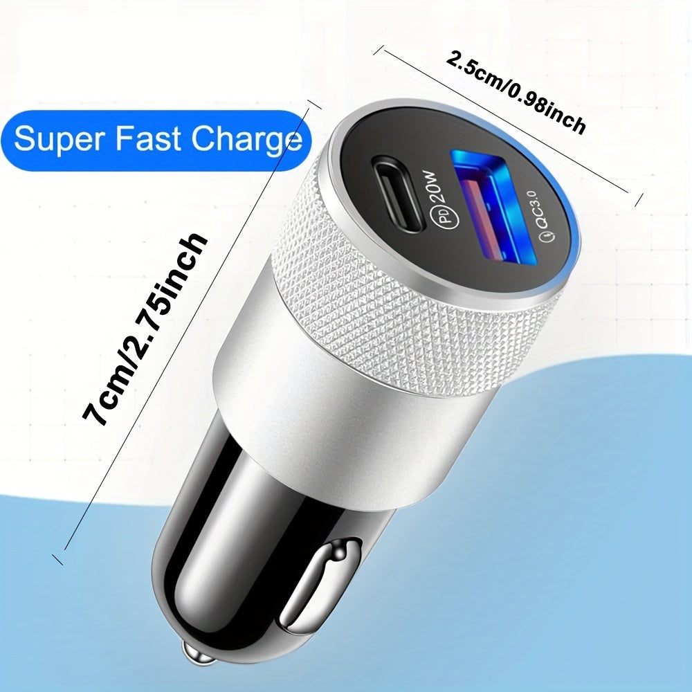 USB Car Charger (fast Charger For Apple IPhone14 11 12 13 Pro/ Redmi/Samsung C PD Car Charger 3.0 Quick Charger USB + PD Fast Car Phone Charger 3.1 A Fast Car Charger Office Accessories, School Supplies, Perfect Gift For Christmas Birthday - Digital Edges | Online Electronics Store