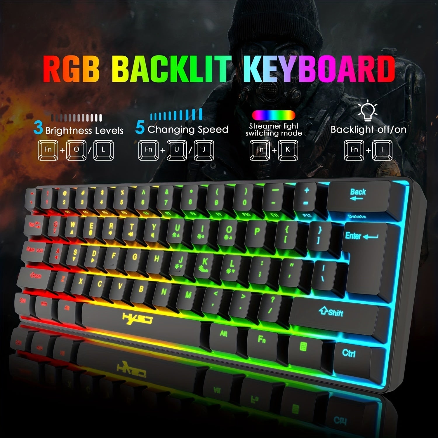 Wireless Gaming Keyboard And Mouse Combo, 2200mAh Mini 61 Keys Mechanical Feeling Keyboard With BT 5.1&2.4G Wireless Dual Modes,RGB Backlit Wireless Lightweight Gaming Mouse For PC/Gamer - Digital Edges | Online Electronics Store