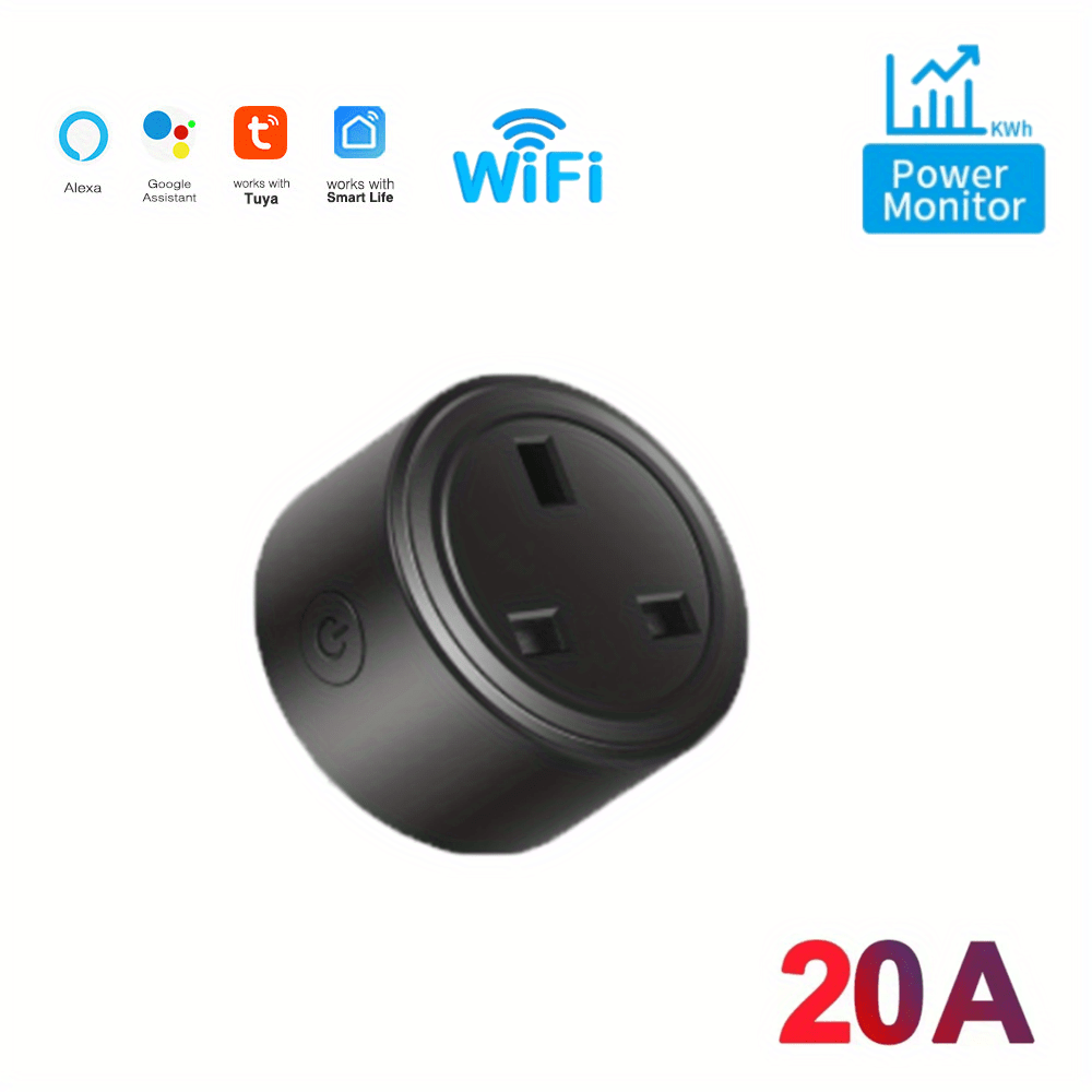 Smart Plug WIFI Socket UK 20A 16A Timing Function Tuya Smart Life APP Works With Alexa Google Home - Digital Edges | Online Electronics Store