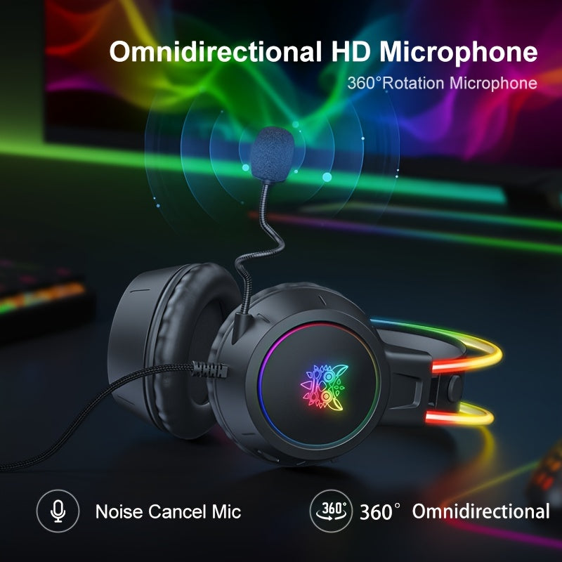 ONIKUMA Gaming Headset: RGB Aluminum Frame, Surround Sound, Compatible With PC & Mobile - Get Superior Audio Quality Now! - Digital Edges | Online Electronics Store